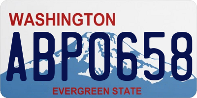 WA license plate ABP0658