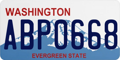 WA license plate ABP0668