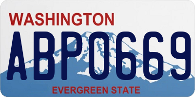WA license plate ABP0669
