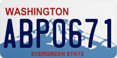WA license plate ABP0671