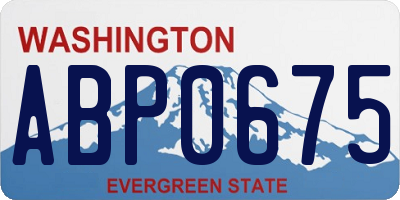 WA license plate ABP0675