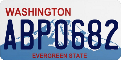 WA license plate ABP0682