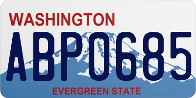 WA license plate ABP0685