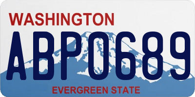 WA license plate ABP0689