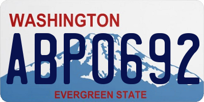 WA license plate ABP0692