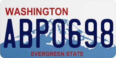 WA license plate ABP0698