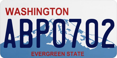 WA license plate ABP0702