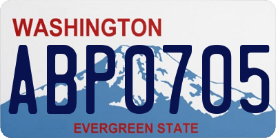 WA license plate ABP0705