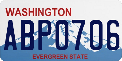 WA license plate ABP0706
