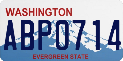 WA license plate ABP0714