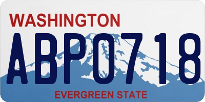 WA license plate ABP0718
