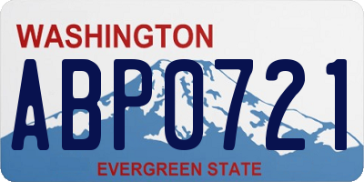 WA license plate ABP0721