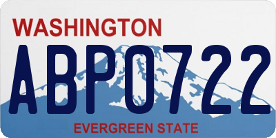 WA license plate ABP0722