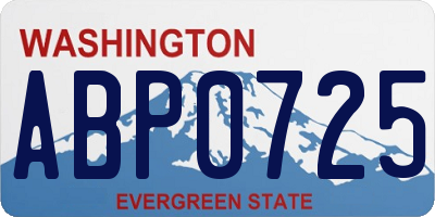 WA license plate ABP0725