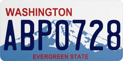WA license plate ABP0728