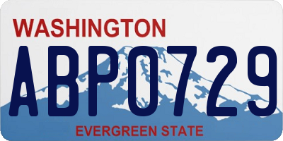WA license plate ABP0729