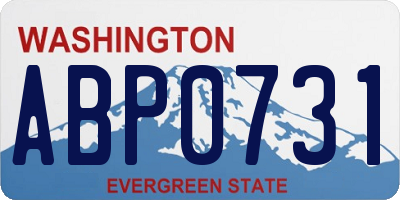 WA license plate ABP0731