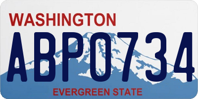WA license plate ABP0734