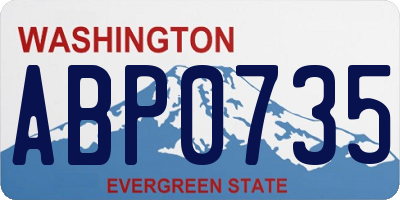 WA license plate ABP0735