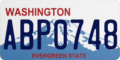 WA license plate ABP0748