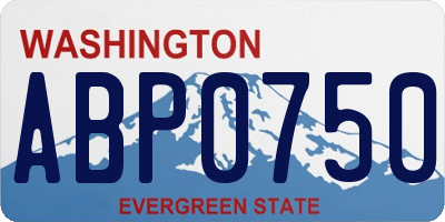 WA license plate ABP0750