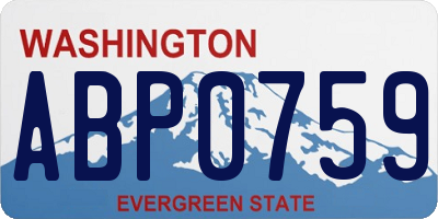WA license plate ABP0759