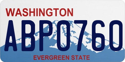 WA license plate ABP0760