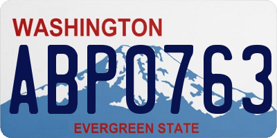 WA license plate ABP0763