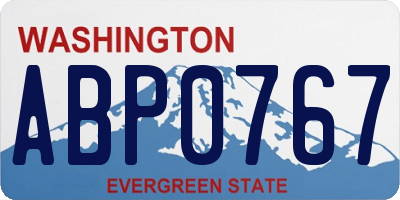 WA license plate ABP0767