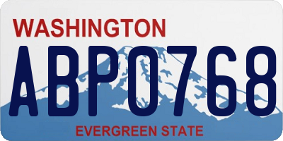 WA license plate ABP0768