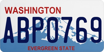 WA license plate ABP0769