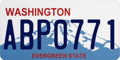 WA license plate ABP0771