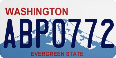 WA license plate ABP0772