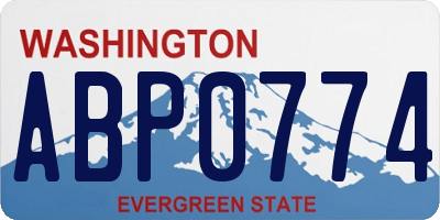 WA license plate ABP0774
