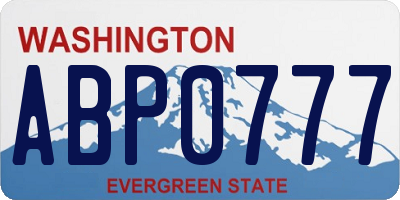 WA license plate ABP0777