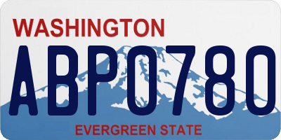WA license plate ABP0780