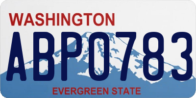 WA license plate ABP0783