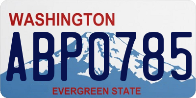 WA license plate ABP0785