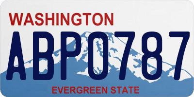 WA license plate ABP0787