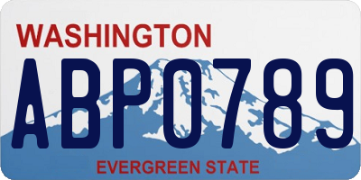 WA license plate ABP0789