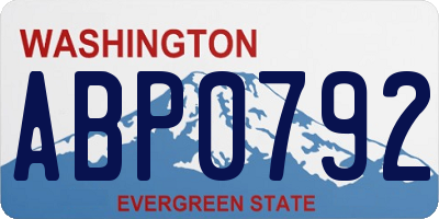 WA license plate ABP0792