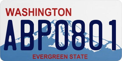 WA license plate ABP0801