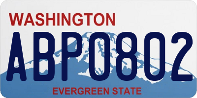 WA license plate ABP0802