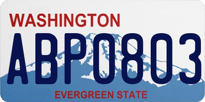 WA license plate ABP0803
