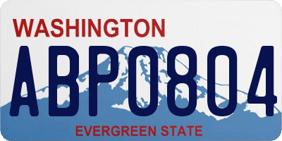 WA license plate ABP0804
