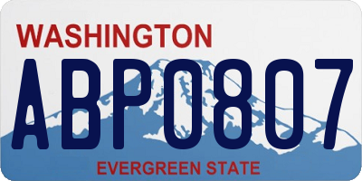 WA license plate ABP0807