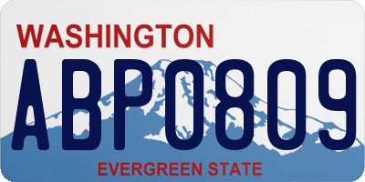 WA license plate ABP0809