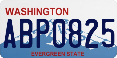 WA license plate ABP0825