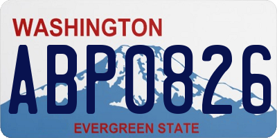 WA license plate ABP0826