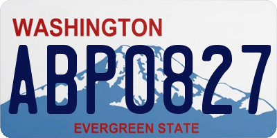 WA license plate ABP0827